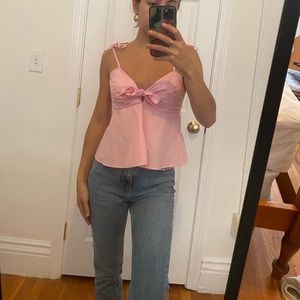 Anthropologie Peplum pink tank top